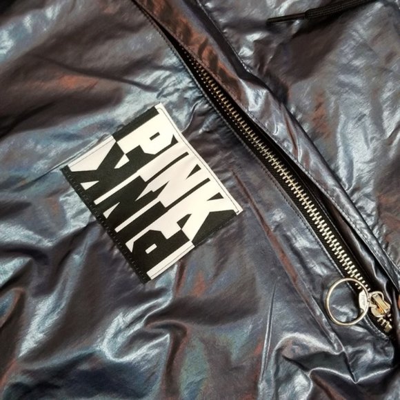 đź’ŽVictoria's Secret PINK Dark Blue Metallic Anorak - Picture 5 of 6